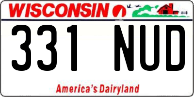 WI license plate 331NUD