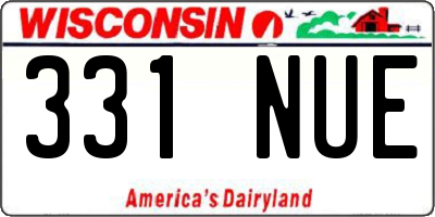 WI license plate 331NUE