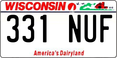 WI license plate 331NUF