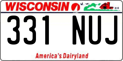 WI license plate 331NUJ