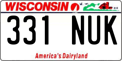 WI license plate 331NUK