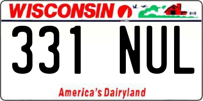 WI license plate 331NUL