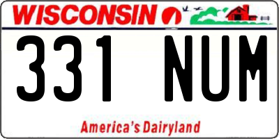 WI license plate 331NUM
