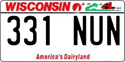 WI license plate 331NUN