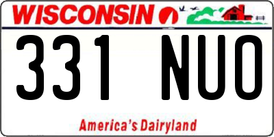 WI license plate 331NUO