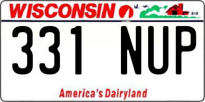WI license plate 331NUP
