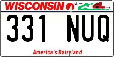 WI license plate 331NUQ