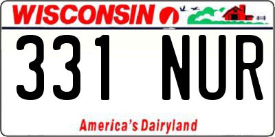 WI license plate 331NUR