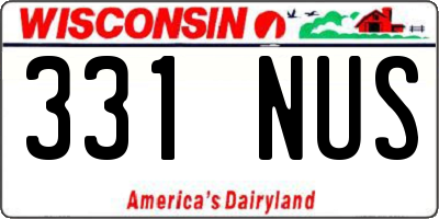 WI license plate 331NUS