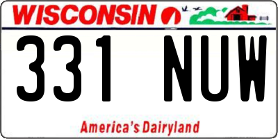WI license plate 331NUW