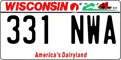 WI license plate 331NWA