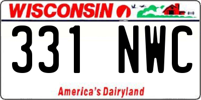 WI license plate 331NWC
