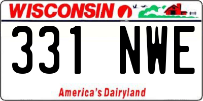 WI license plate 331NWE