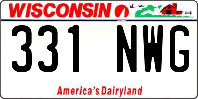 WI license plate 331NWG