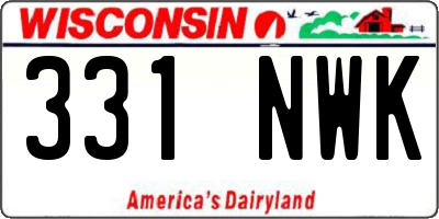 WI license plate 331NWK