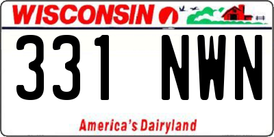 WI license plate 331NWN