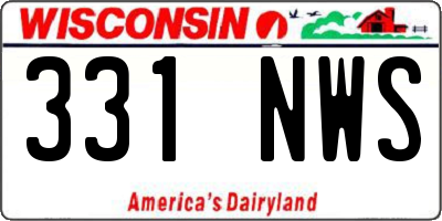 WI license plate 331NWS