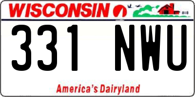 WI license plate 331NWU
