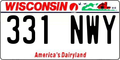 WI license plate 331NWY