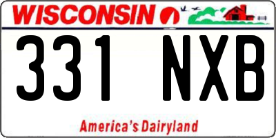 WI license plate 331NXB