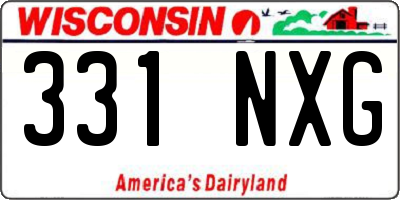 WI license plate 331NXG