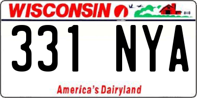 WI license plate 331NYA
