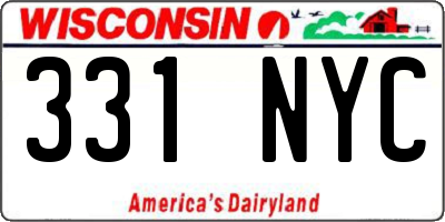 WI license plate 331NYC
