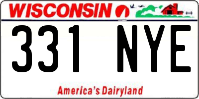 WI license plate 331NYE