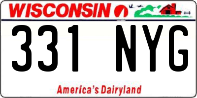 WI license plate 331NYG