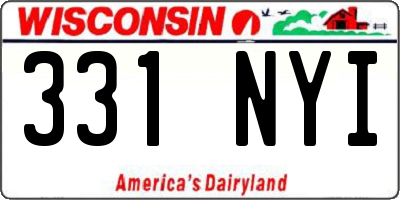 WI license plate 331NYI