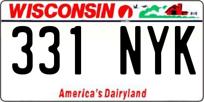 WI license plate 331NYK