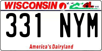 WI license plate 331NYM