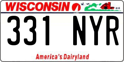 WI license plate 331NYR