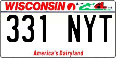 WI license plate 331NYT
