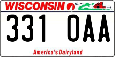 WI license plate 331OAA