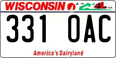 WI license plate 331OAC