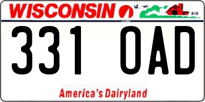 WI license plate 331OAD