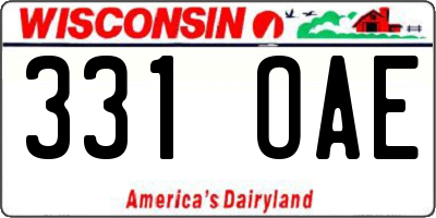 WI license plate 331OAE