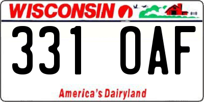 WI license plate 331OAF