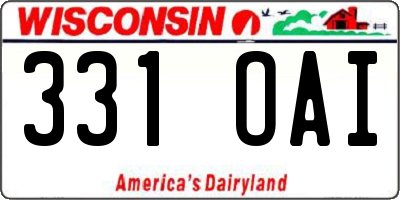WI license plate 331OAI