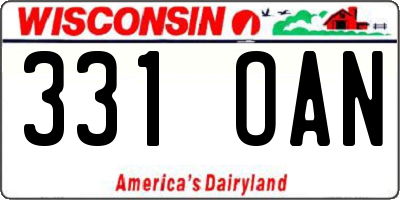 WI license plate 331OAN