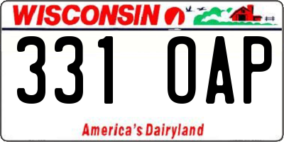 WI license plate 331OAP