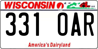 WI license plate 331OAR