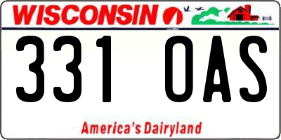 WI license plate 331OAS