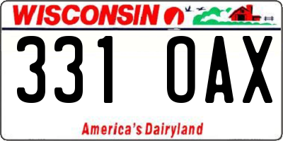 WI license plate 331OAX