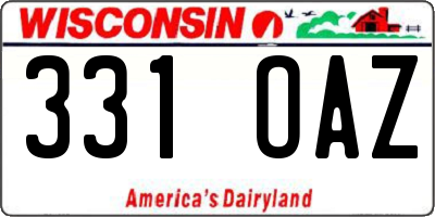 WI license plate 331OAZ