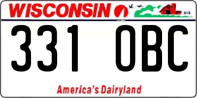 WI license plate 331OBC