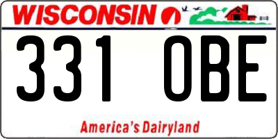 WI license plate 331OBE