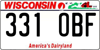 WI license plate 331OBF