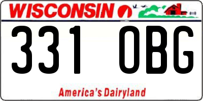 WI license plate 331OBG